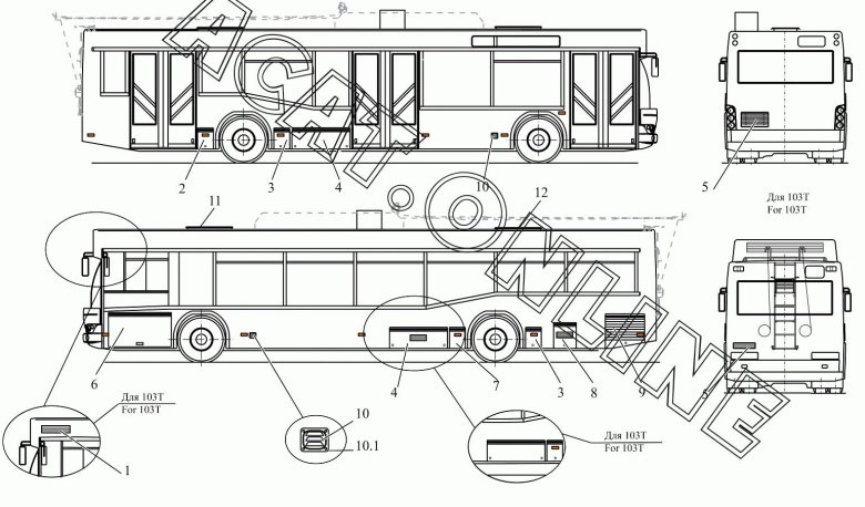 Автобус маз 103 чертеж