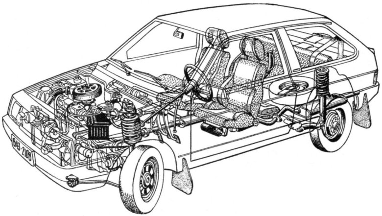 Компоновка автомобиля ваз 2108