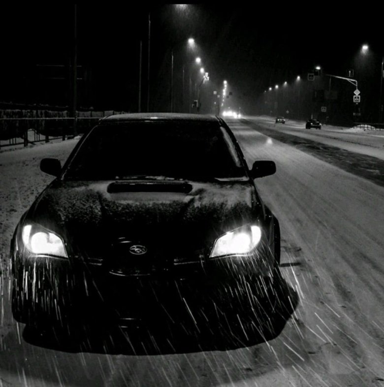 Субару импреза wrx sti зима ночь