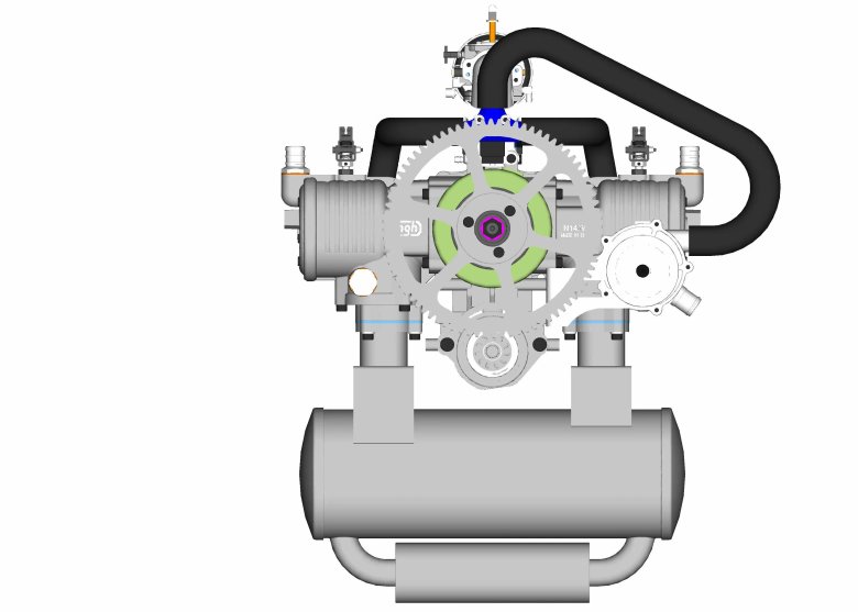Двигатель двухцилиндровый четырехтактный