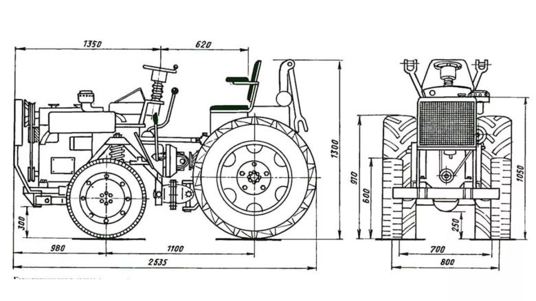 Трактор переломка 4х4 чертежи