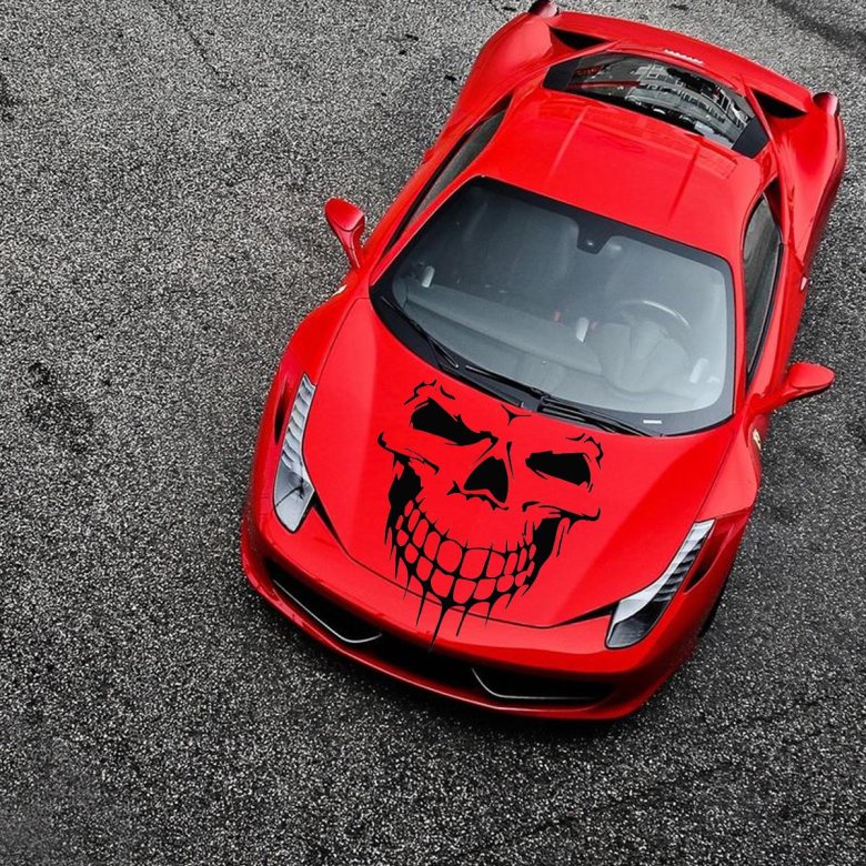 Наклейки на стекла автомобиля череп