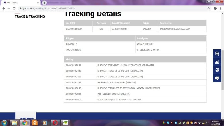 Tracking details
