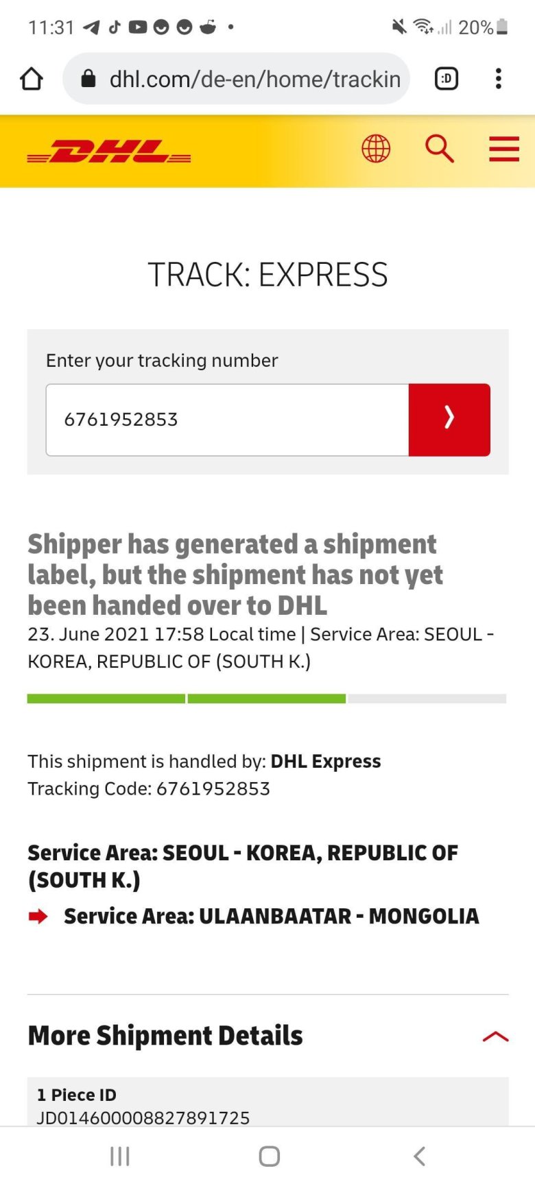 Dhl tracking