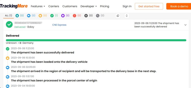 Trackingmore order tracking