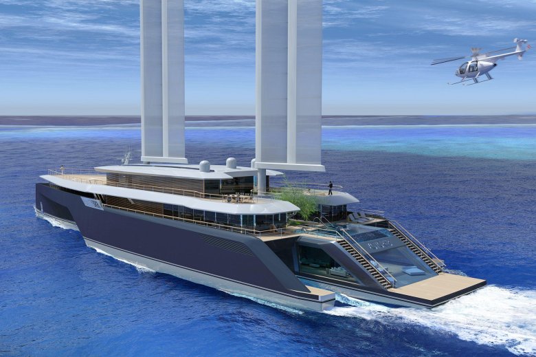 Мега яхта тримаран