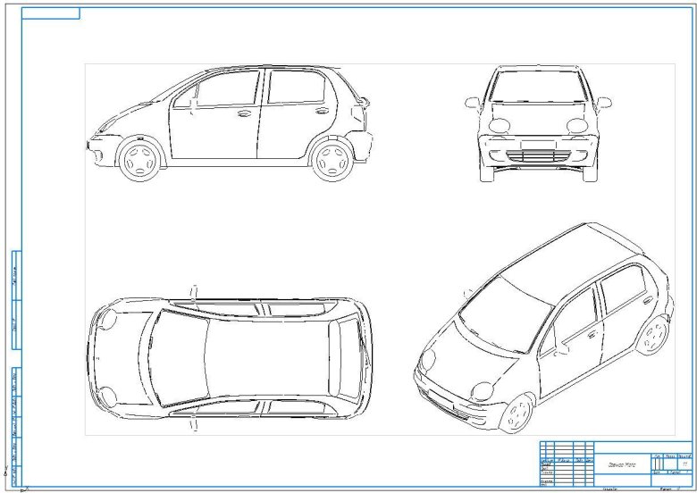 Chevrolet matiz чертеж