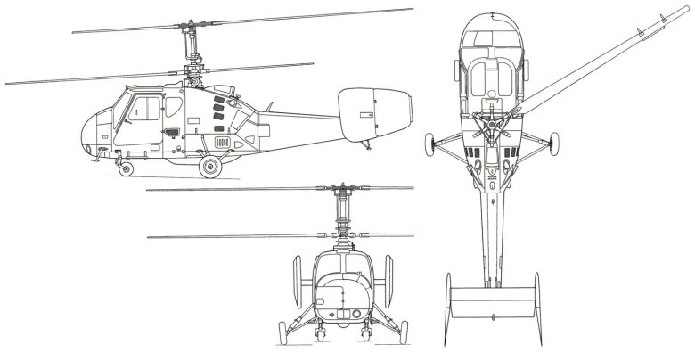 Чертеж вертолета ка-32