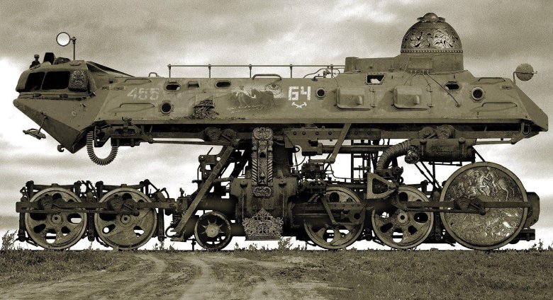 Бронепоезд дизельпанк арт