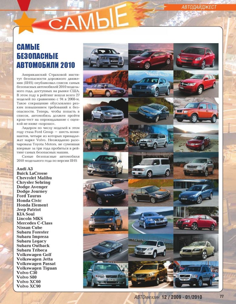 Самая безопасная марка автомобиля