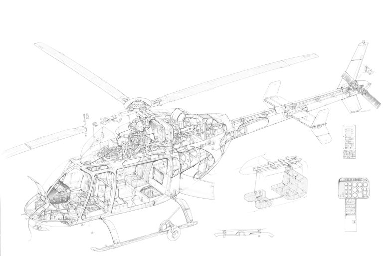 Габариты вертолета bell 407