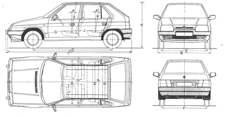 Skoda felicia универсал чертеж