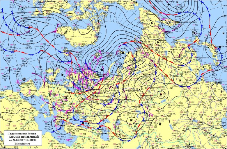 Росгидромет синоптические карты