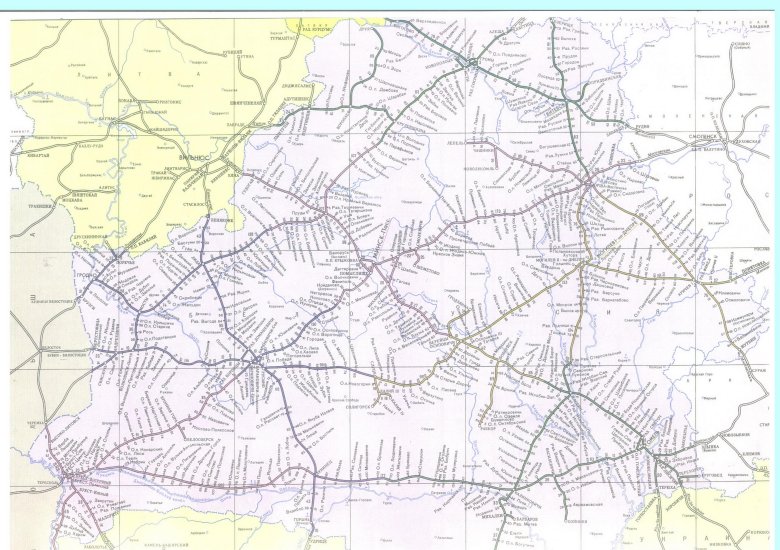 Карта ж.д белоруссии