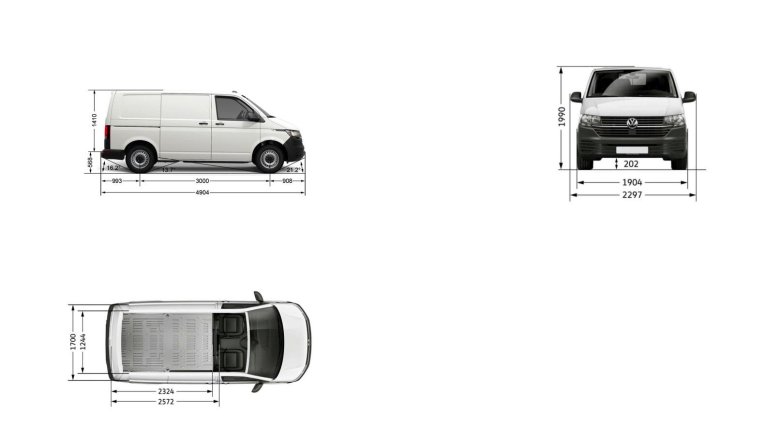 Фольксваген транспортер размеры