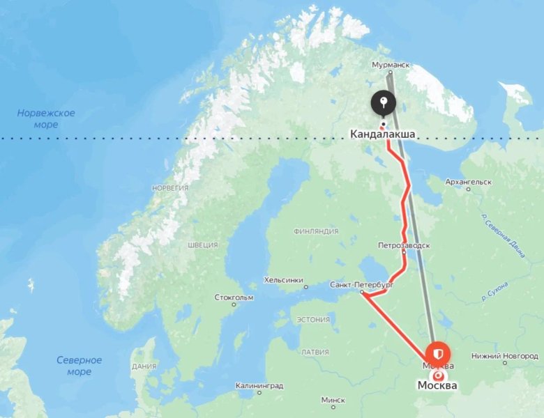 Мурманск санкт петербург расстояние
