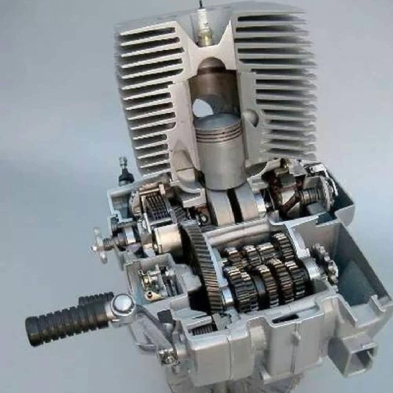 Двигатель мотоцикла в разрезе