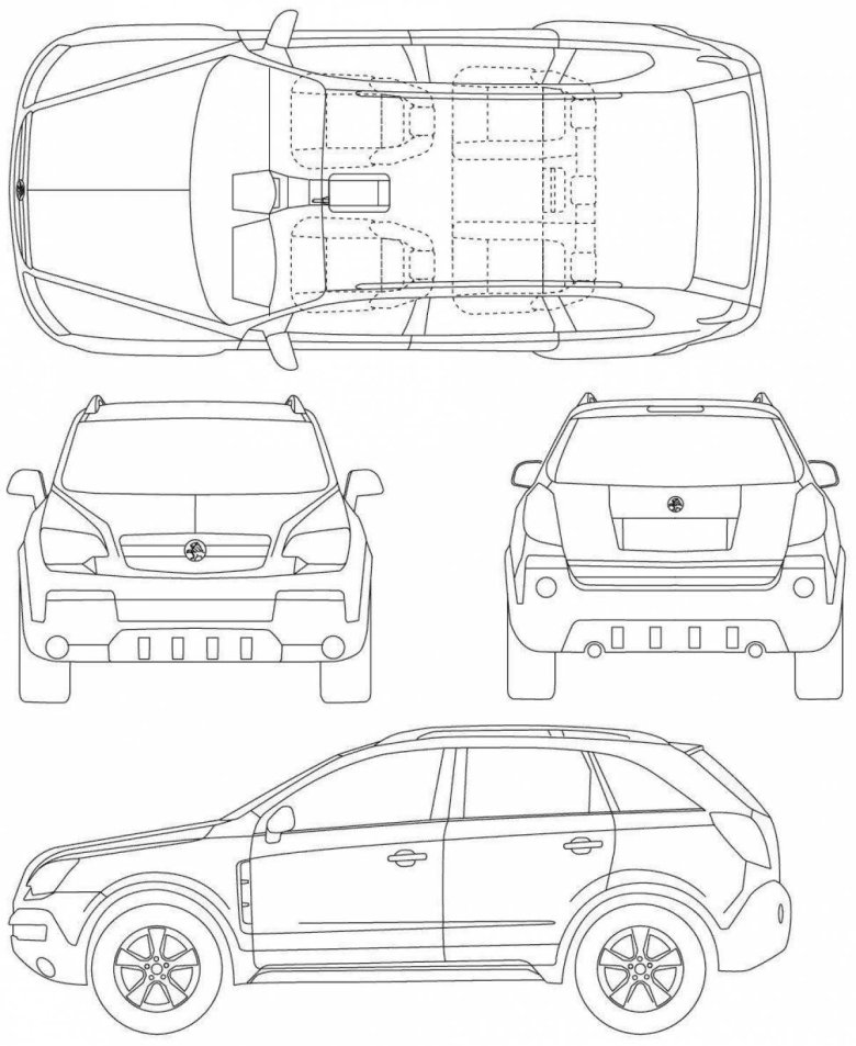 Chevrolet captiva чертеж