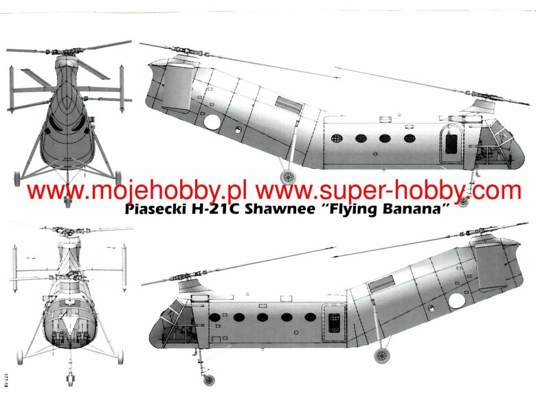 Piasecki h-21 shawnee (1/33 картон)