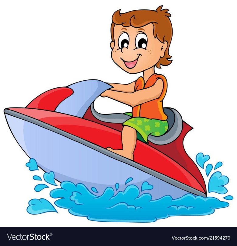 Водный мотоцикл мультяшный