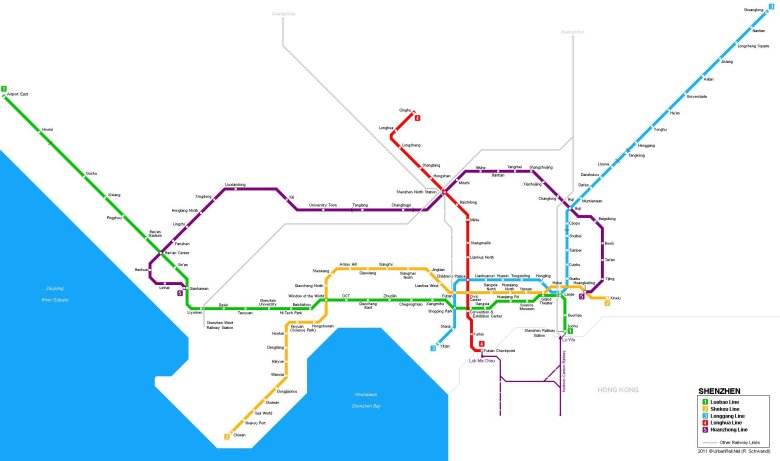 Схема метро гонконга