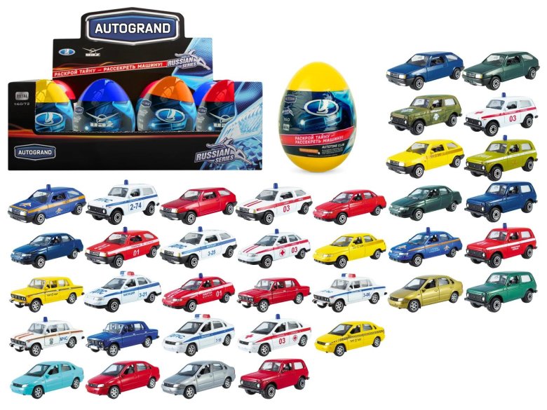 Машинка autotime (autogrand) lada в яйце (48715) 1:60