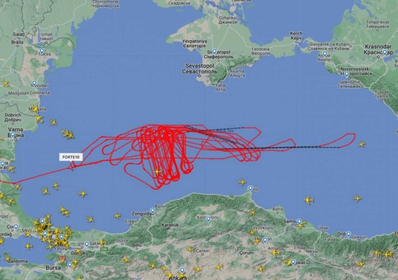 Беспилотник над черным морем