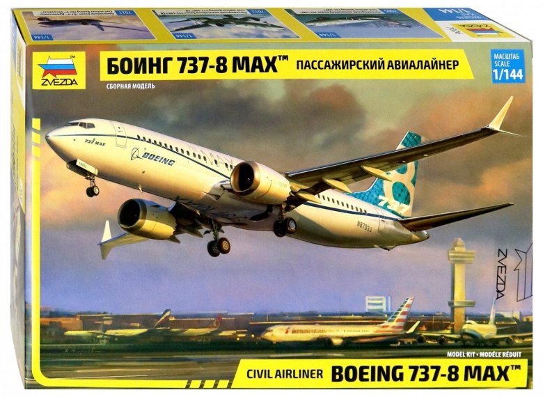 Сборная модель «пассажирский авиалайнер боинг 737-8 max»