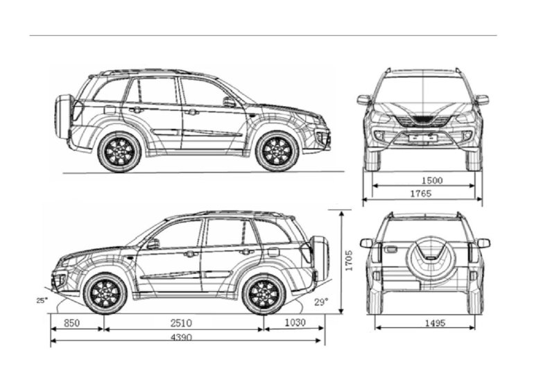 Chery tiggo 4 габариты