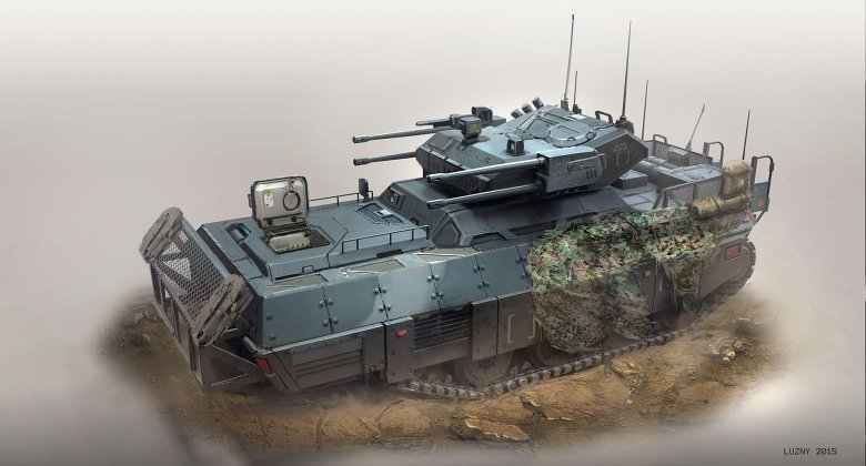 Гусеничный броневик sci-fi