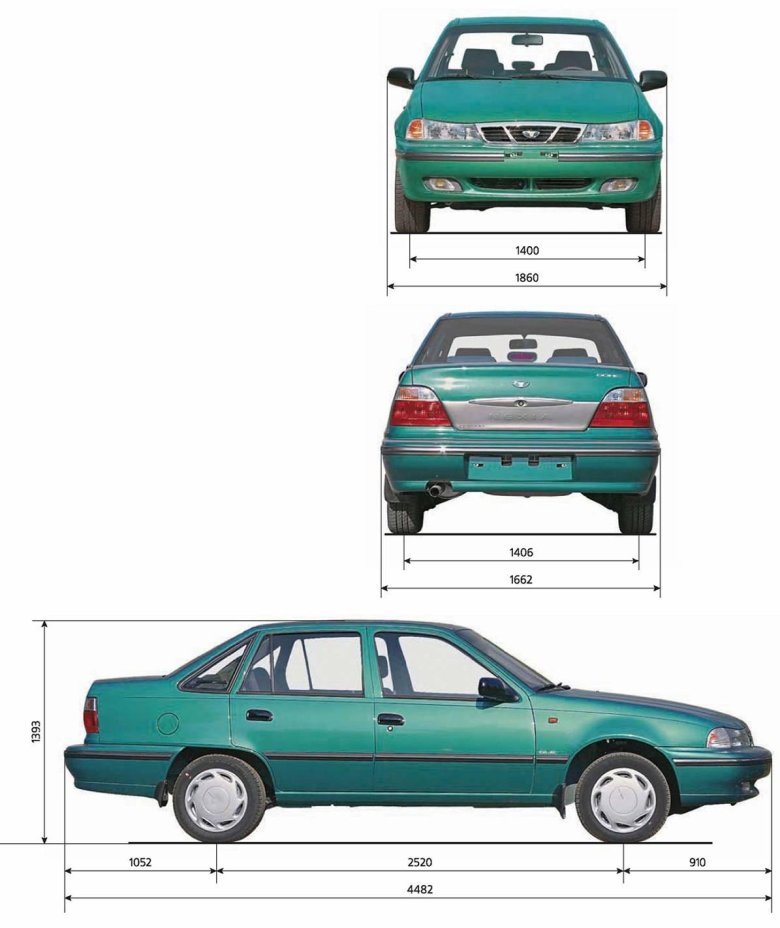 Габариты дэу нексия n100