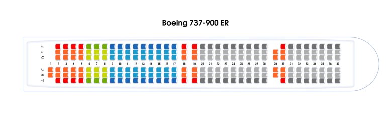 Расположение мест боинг 737 900 er