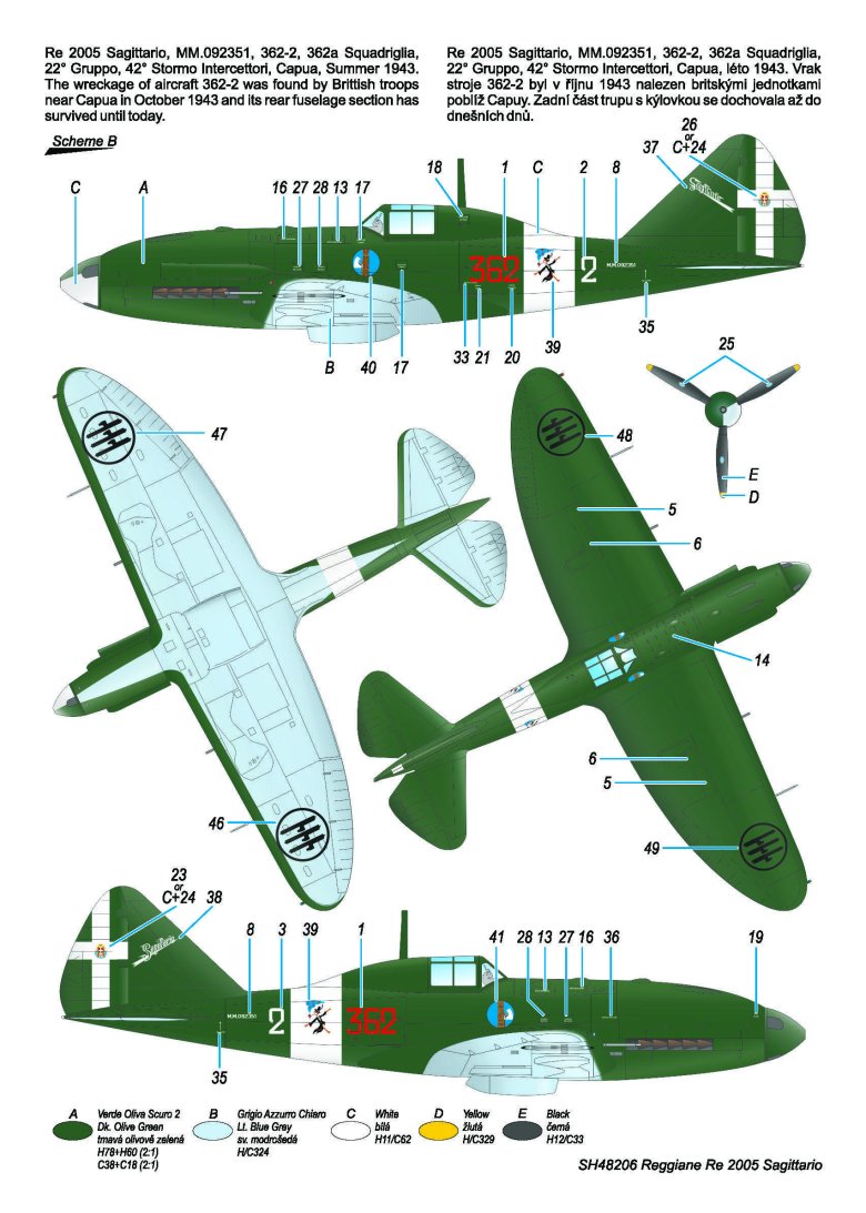 Сборная модель reggiane re. 2005 sagittario