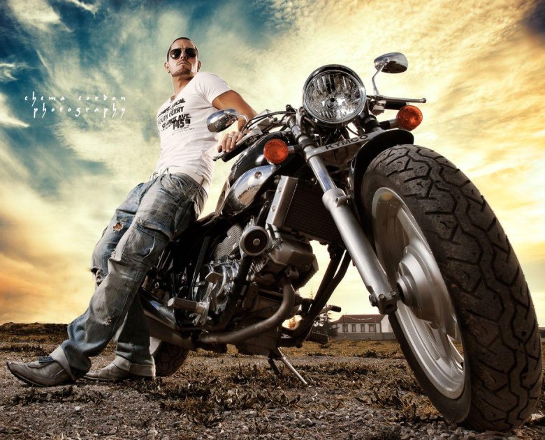 Байкер харлей дэвидсон