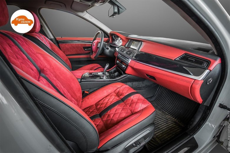 Bmw f10 красный салон