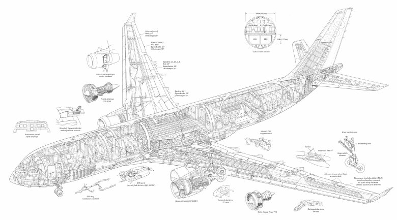 Компоновочная схема самолета ту 204