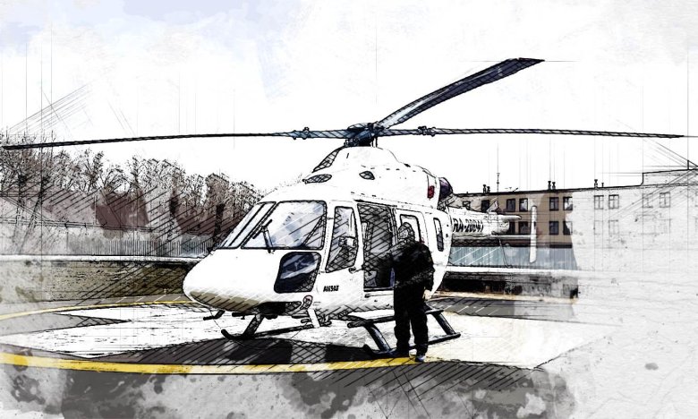 Санитарный вертолет ансат