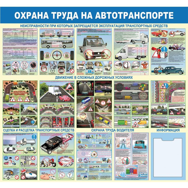 Стенд безопасность дорожного движения охрана труда водителя