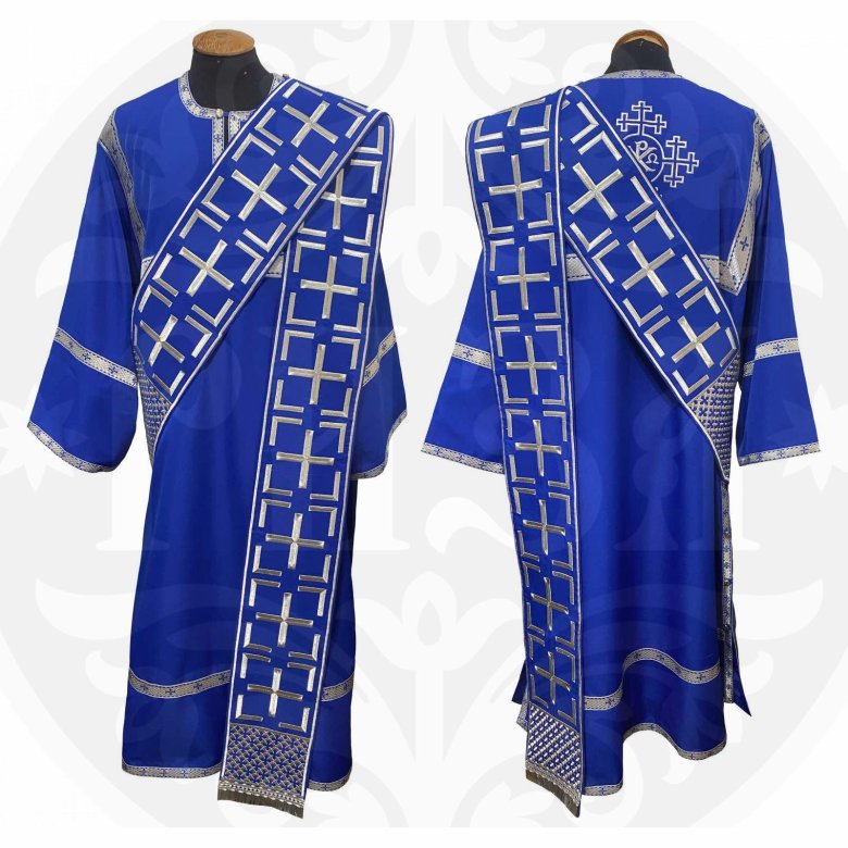 Архиерейское голубое облачение шелк