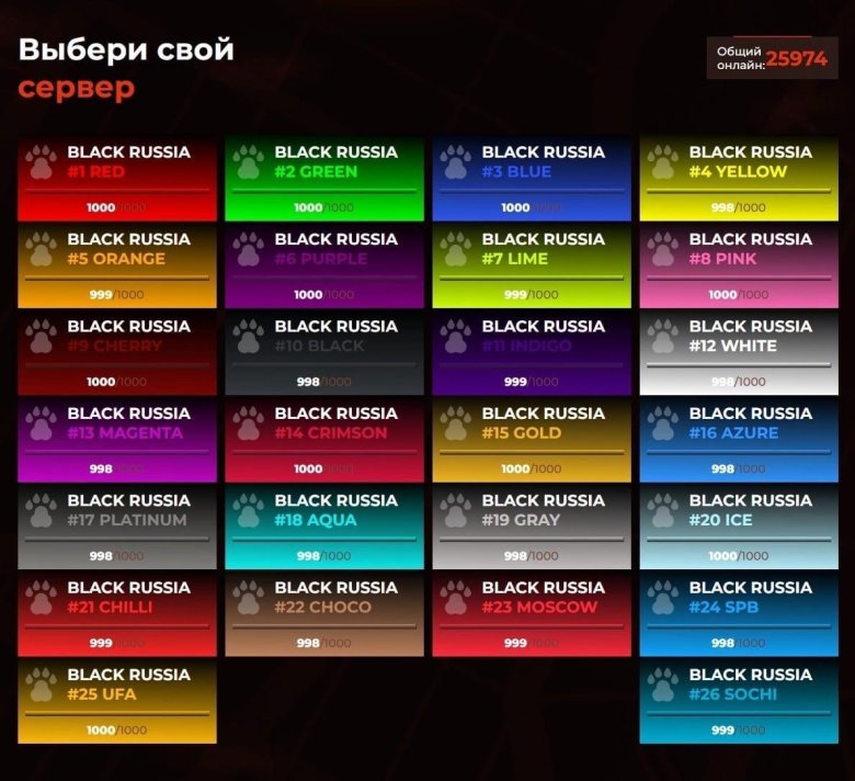 Цветовые коды блэк раша