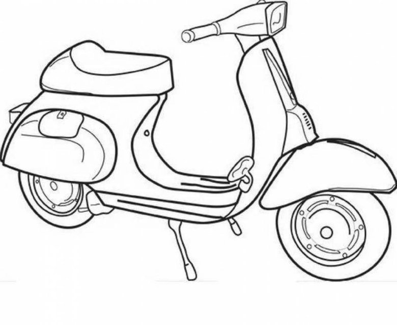 Раскраска мопед