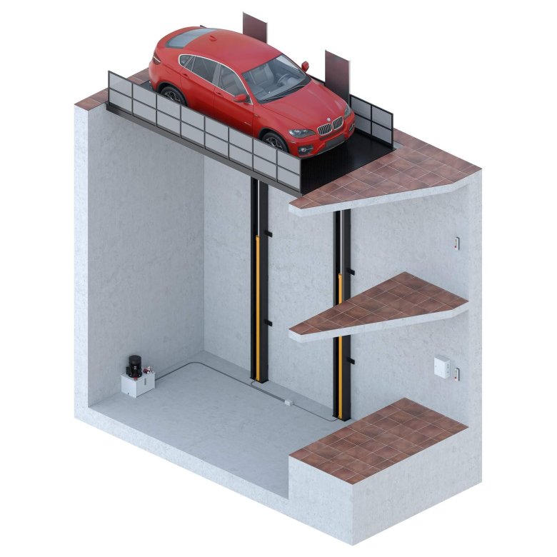 Подземный одностоечный подъемник лифт 4т