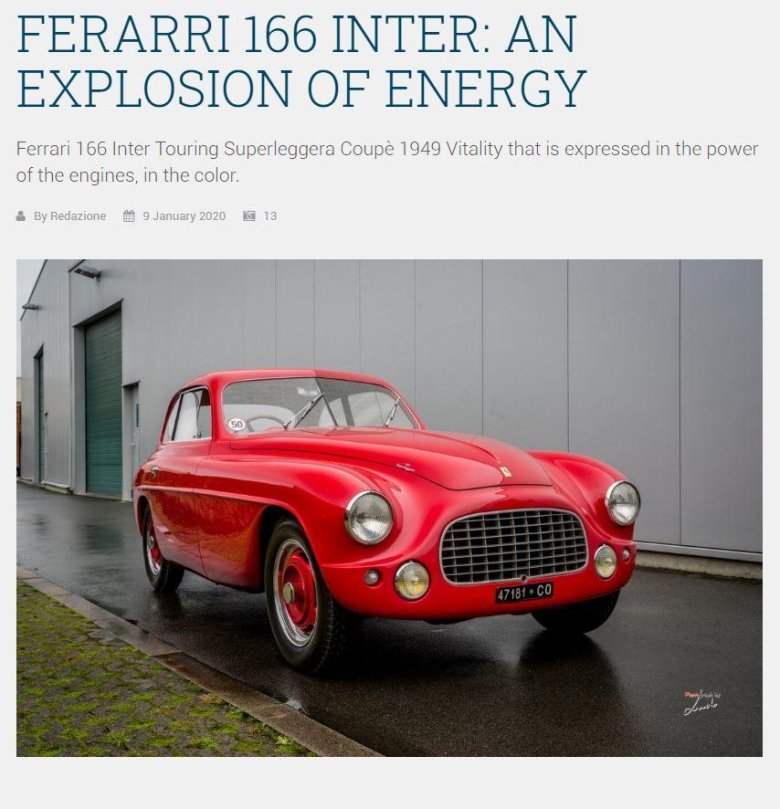 1950 ferrari 166 mm touring le mans berlinetta.