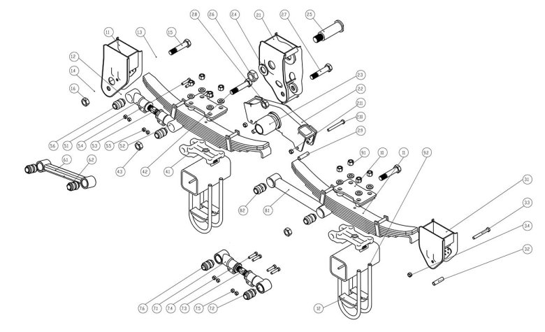 Рессора прицепа сзап l1