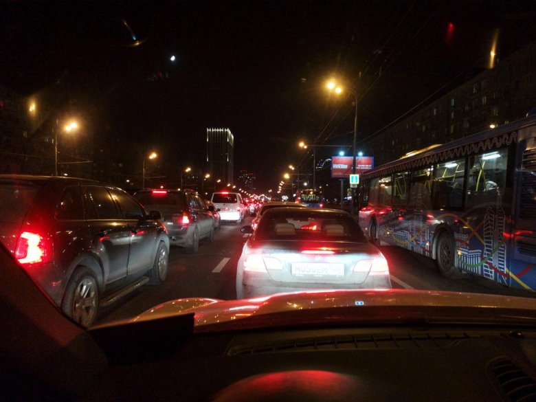 Ночной мкад из машины