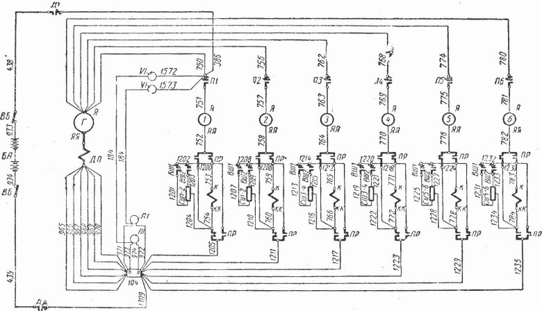 Электрическая схема тепловоза м62