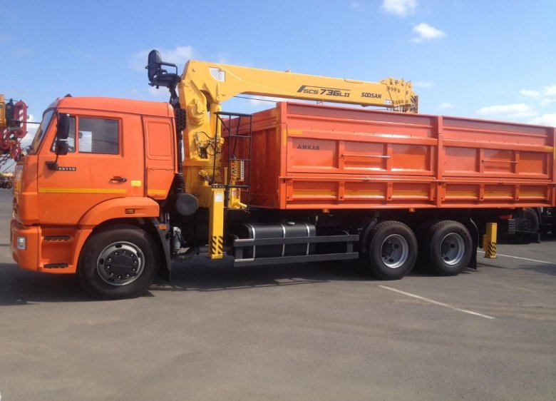 Камаз 65115 с кму soosan scs 736