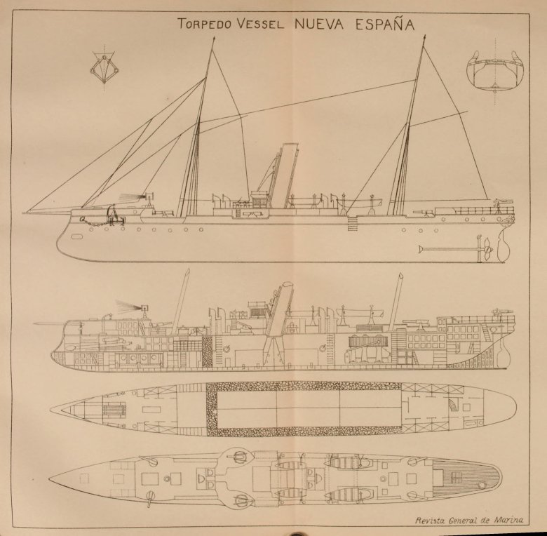 Чертеж канонерской лодки