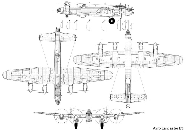 Avro 683 lancaster чертежи