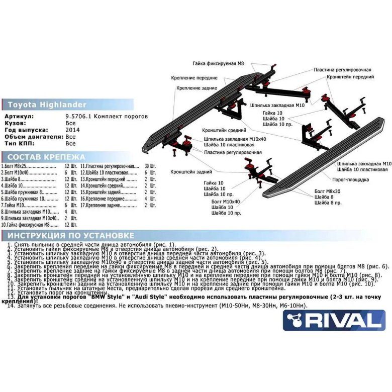 Пороги bmw style